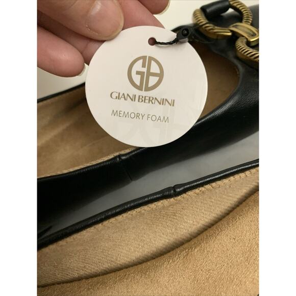 Giani Bernini Brookee Ballet Flats Black Faux Leather Womens 7 Slip On Buckle - Picture 5 of 8